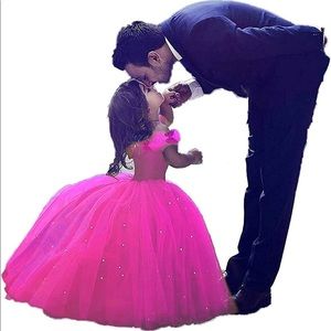 Girls Cinderella Princess Pageant Ball Gowns Kids Tulle Flower Girls Dresses